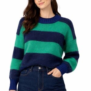 NakedCashmere x Noname Chunky Stripe Sweater Green Navy XS